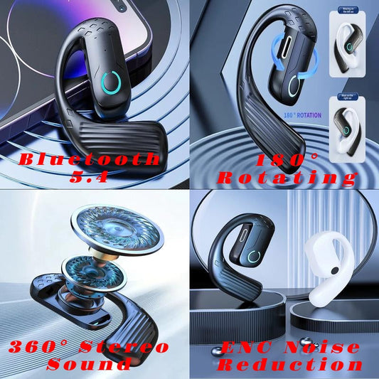 Comfort-Fit 180°Rotation Crystal Clear Calls & ENC Noise Reduction Stereo Sound Headset
