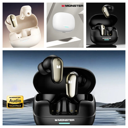 Monster Bluetooth 5.4 Dual Mode HIFI Stereo & HD Calls with Noise Reduction Earphones