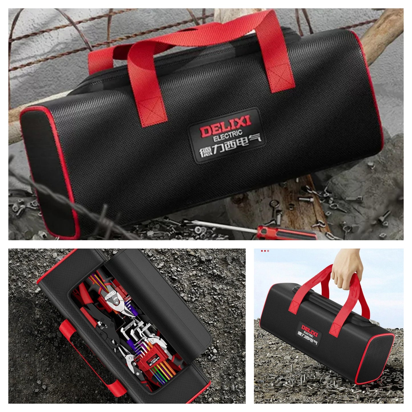 DELIXI Japanese Heavy-Duty Waterproof Rugged Oxford Compact Tool Carrier