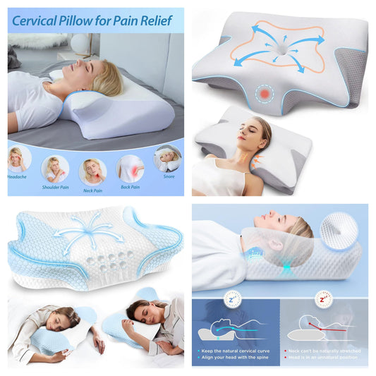 Cervical Support Orthopedic 2-in-1 Memory Foam Neck & Shoulder Pressure Relief Pillow