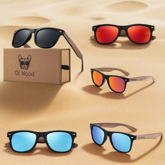 HD Polarized UV400 Full Glare Barrier Natural Wooden Anti-Impact Sunglasses
