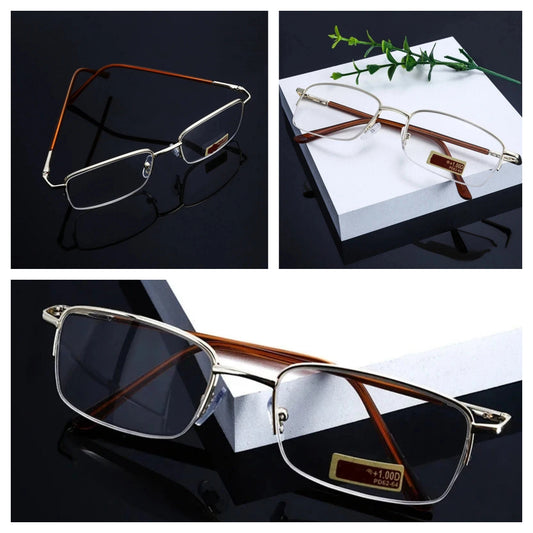 Premium Metal Frame Reading Glasses with HMC (High Multi-Coating) Lenses