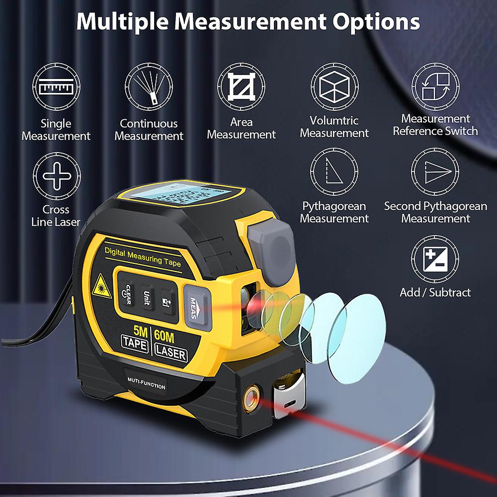 Digital 3 In 1 Smart High Precision LCD Laser Rangefinder Distance Meter