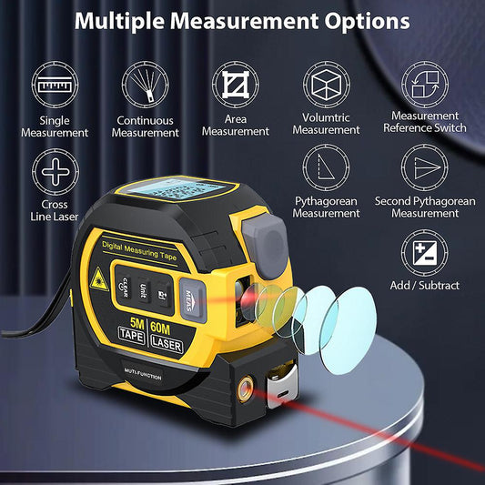 Digital 3 In 1 Smart High Precision LCD Laser Rangefinder Distance Meter