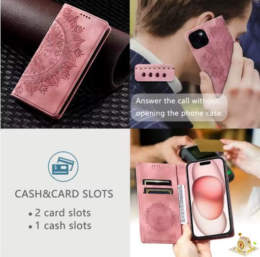 Full Screen Protection Deluxe Zipper Wallet Case with Foldable Kickstand for iPhone