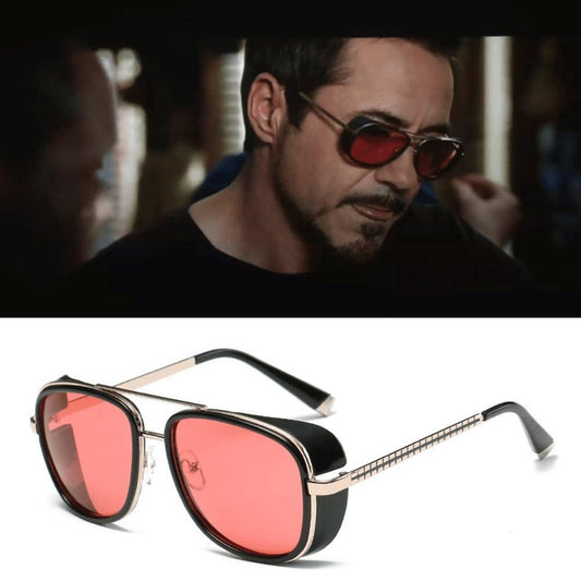 Iron Man Side-Shielded Men's Sunglasses - Indigo-Temple