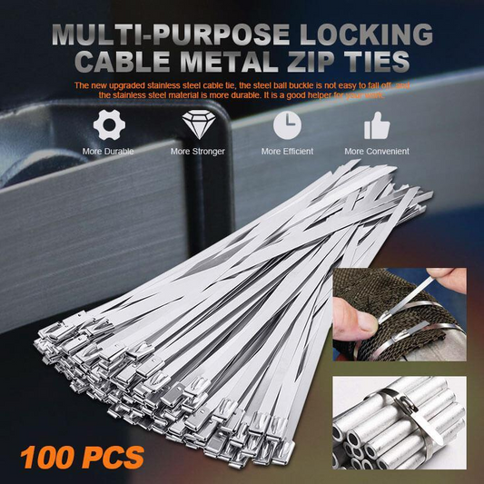 Multi-Purpose Stainless Steel Zip Ties (100pcs)