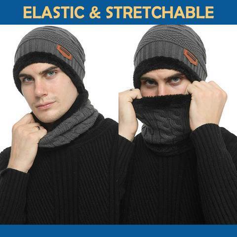 WindWarrior™ Wool Hat and Scarf Winter Set - Indigo-Temple