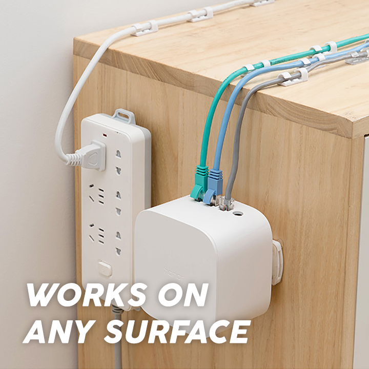 Stick & Slide Power Strip Holder (2pc) - Indigo-Temple
