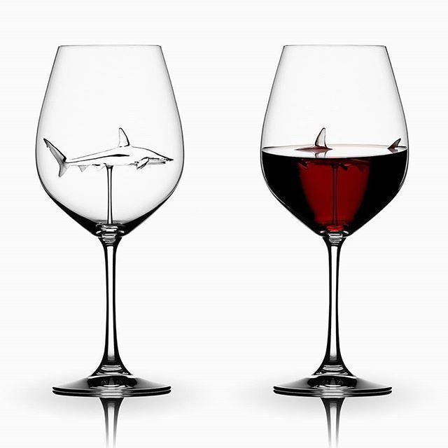 SHARK RED WINE GOBLET (Handmade) - Indigo-Temple
