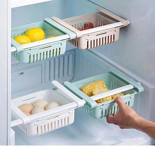 Resizable Pull-out Refrigerator Storage Box - Indigo-Temple