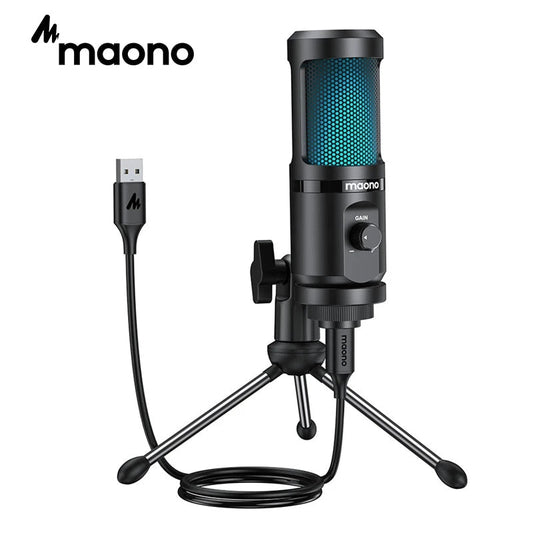 USB Microphone With RGB Breathing Light