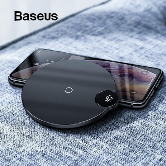 Baseus™ Qi Wireless LED Display 10W Charging Pad - Indigo-Temple