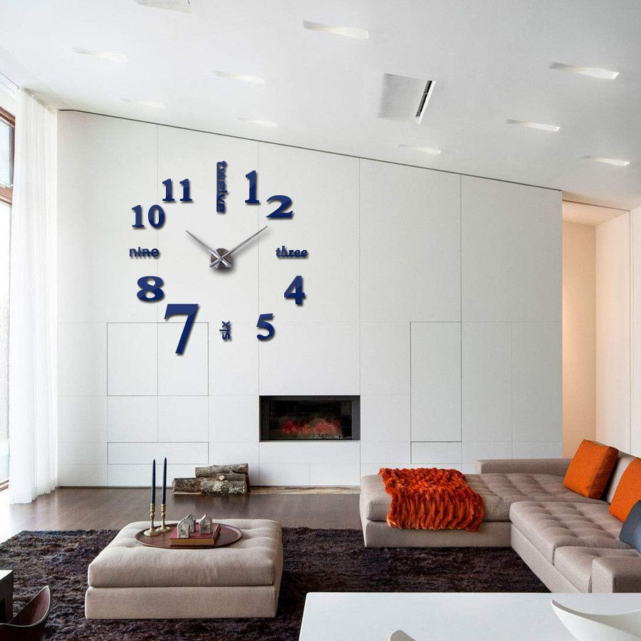 3D Wall DIY Mirror Clock