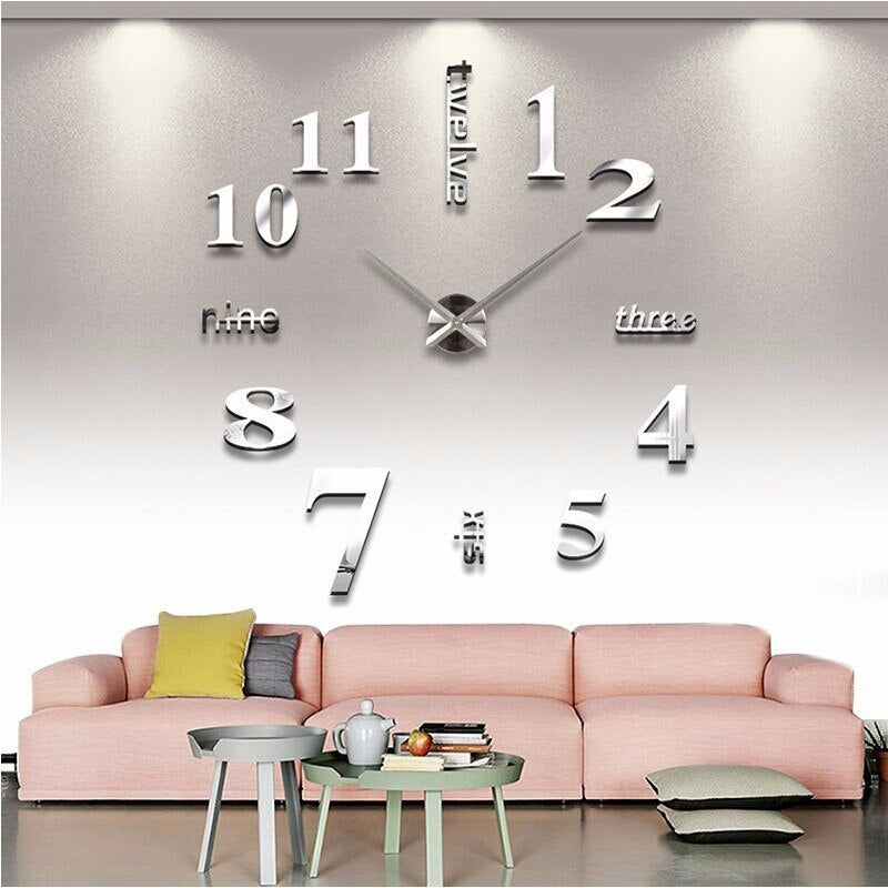 3D Wall DIY Mirror Clock