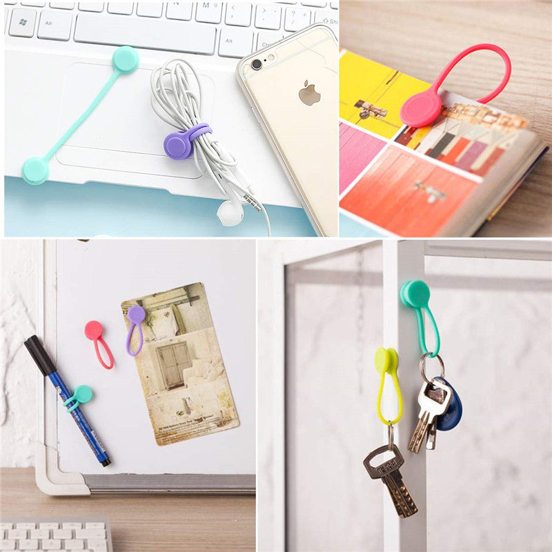 Multifunction Magnetic Silicone Cable Ties (10pcs set)
