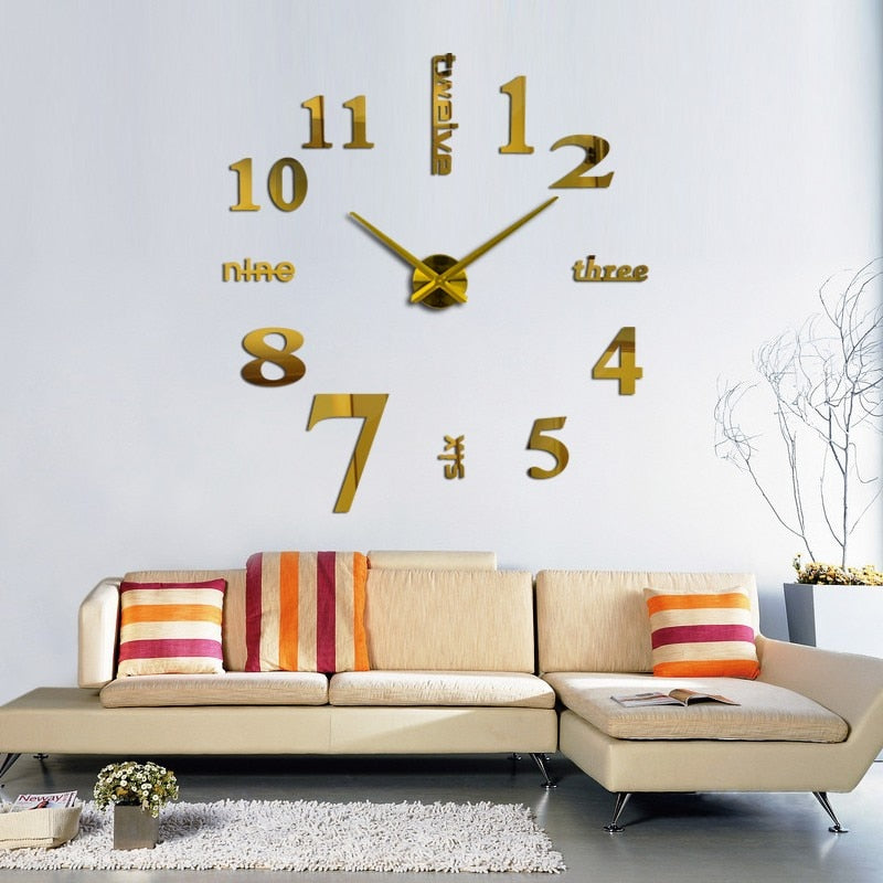 3D Wall DIY Mirror Clock