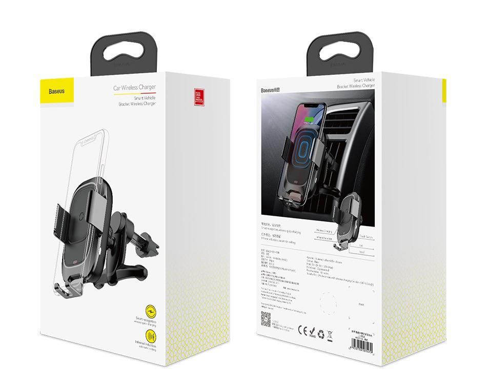 BASEUS Electric Auto-lock With Wireless Charging Car Mount - Indigo-Temple