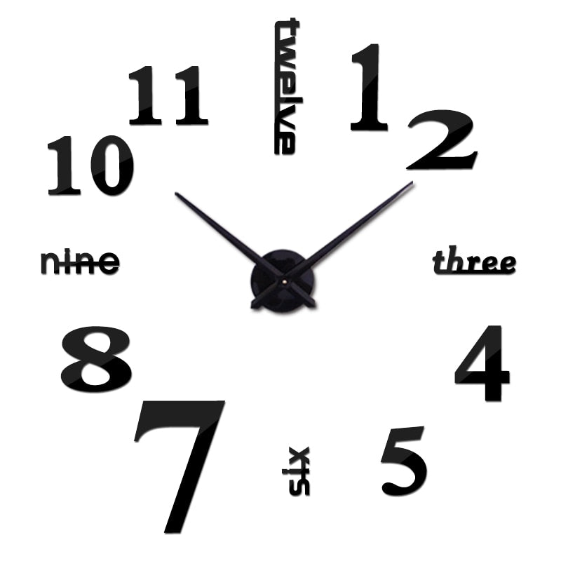 3D Wall DIY Mirror Clock
