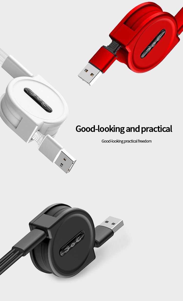 Retractable 3 In 1 USB  Portable Charging Cable