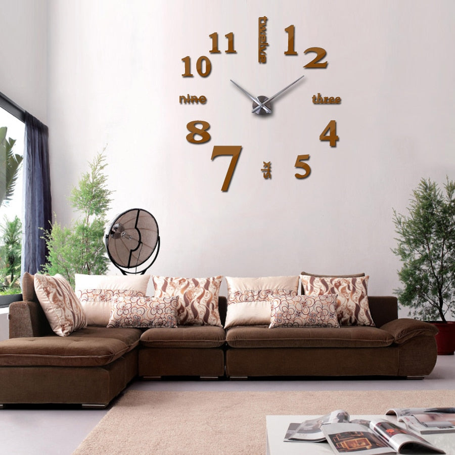 3D Wall DIY Mirror Clock