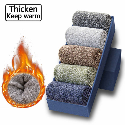 Thick Wool Thermal Socks For Men (5 Pairs)