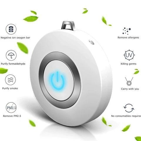 Rechargeable Personal Wearable Ionizer Air Purifier Necklace