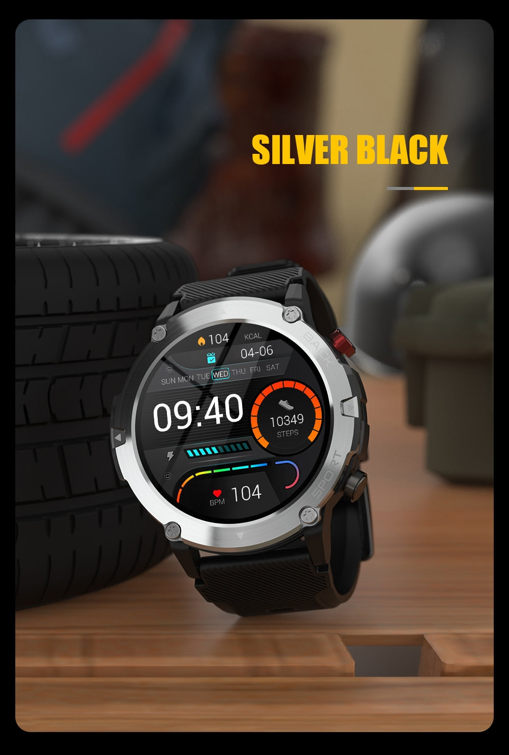 Military HD LCD Bluetooth Android / IOS Smart Watch