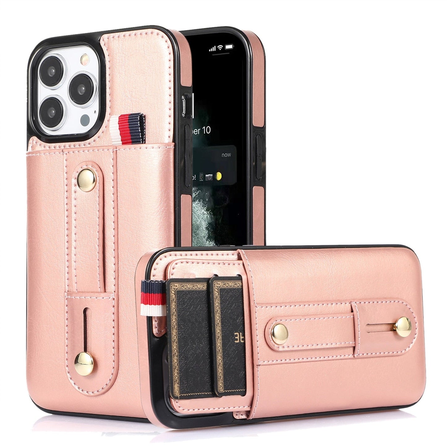 Ring & Stand Wallet Phone Case For iPhone