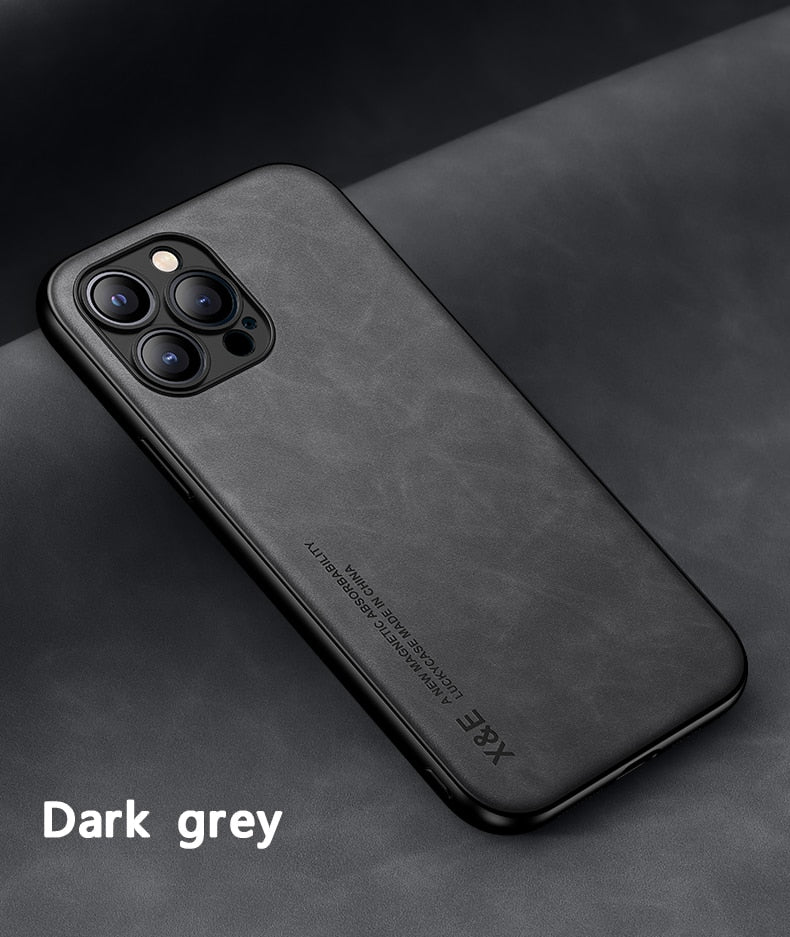 Magnetic Leather Case For iPhone