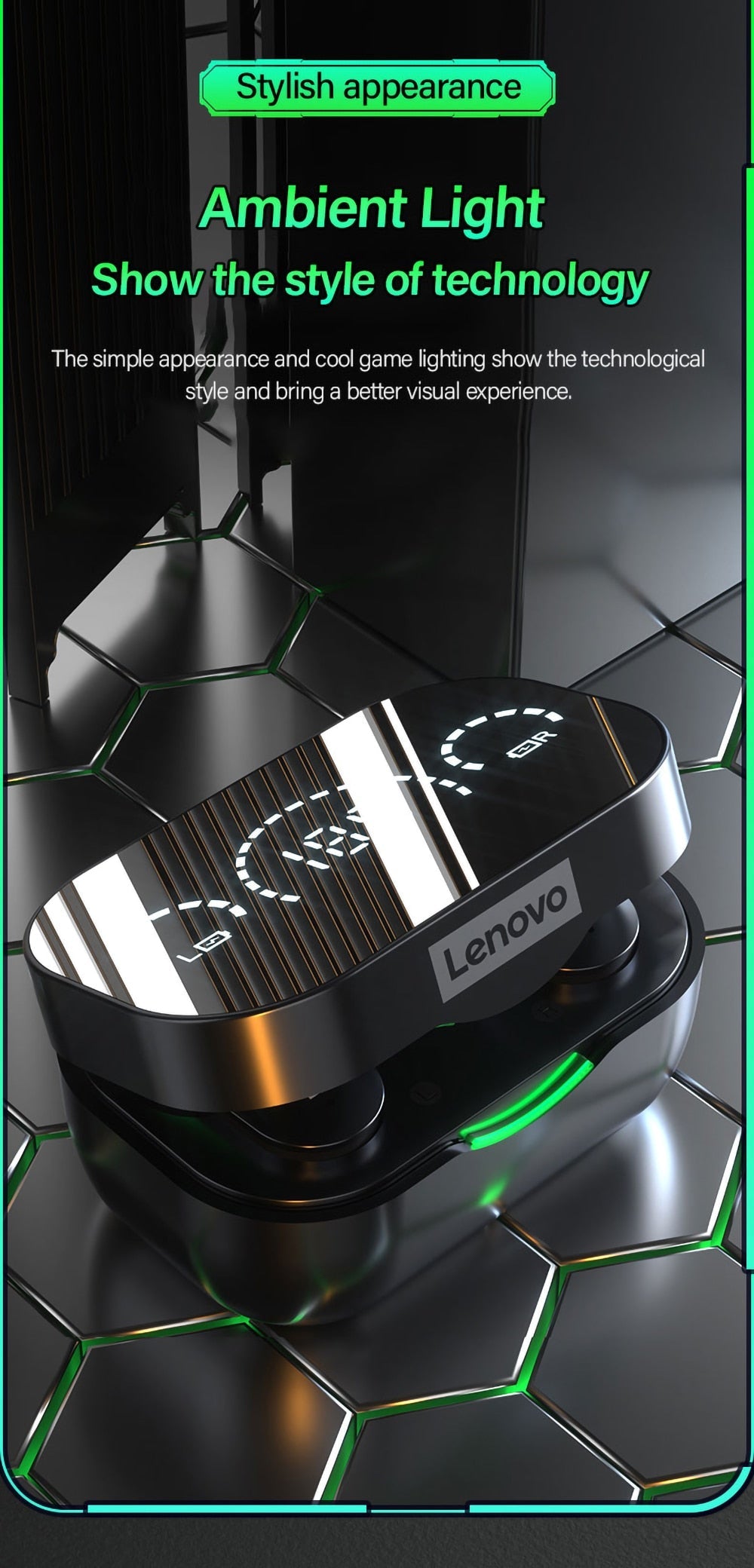 Lenovo™ Wireless Bluetooth HiFi Surround Sound Earphones