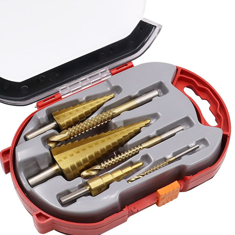 Titanium Step Drill Bit Saw Plating Set (6pcs)