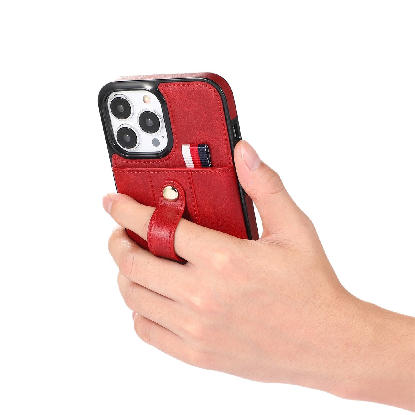 Ring & Stand Wallet Phone Case For iPhone