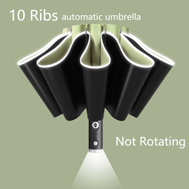 Fully Automatic Reverse Umbrella With LED Flashlight