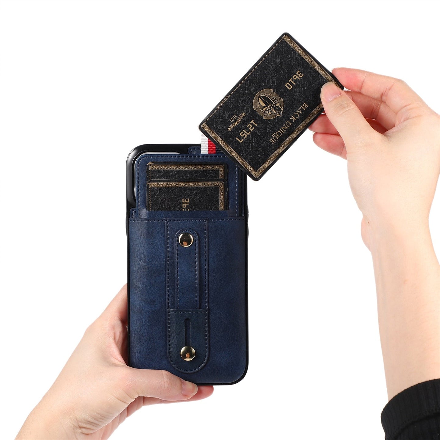Ring & Stand Wallet Phone Case For iPhone