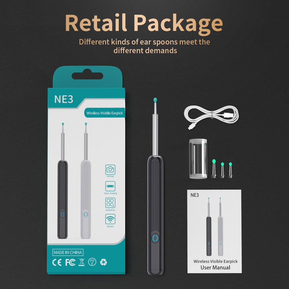 NE3™ Wireless 1080P HD Smart Wifi Ear Cleaning Otoscope