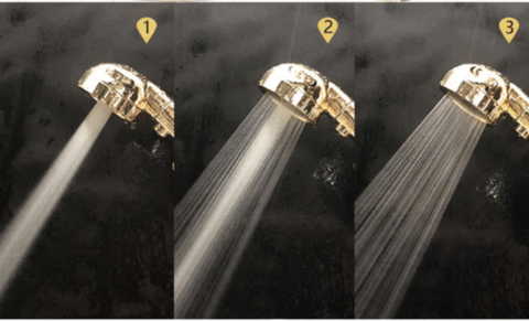 Smart-Control Triple-Pressure Rotating Showerhead - Indigo-Temple