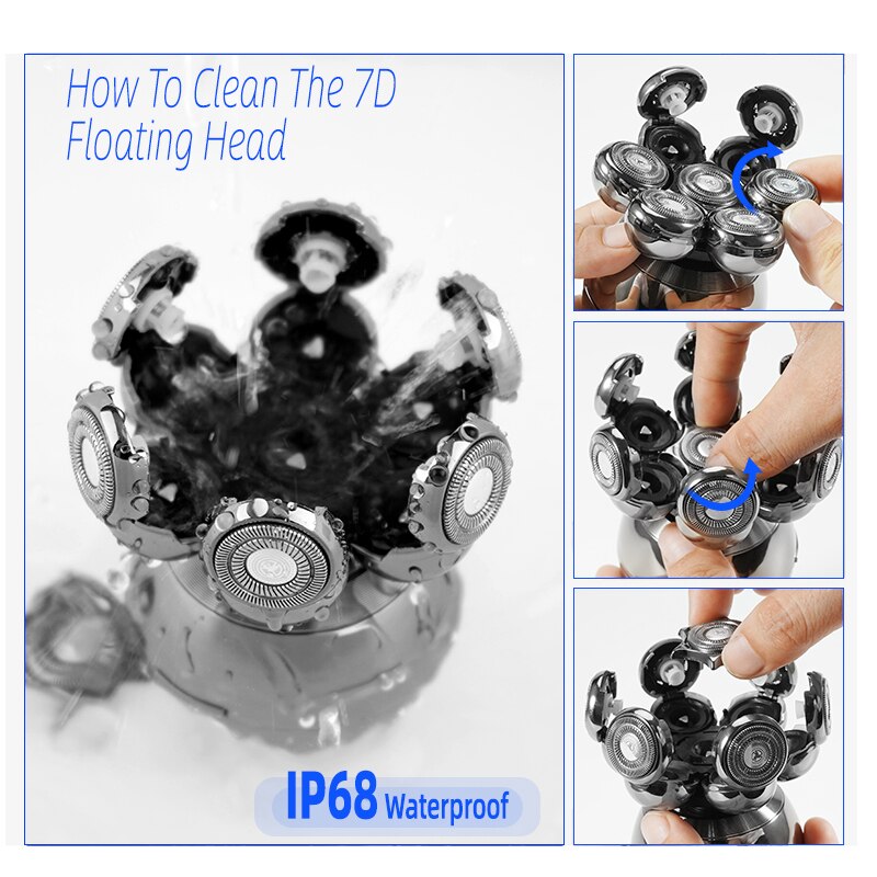 Rechargeable 7D Floating Cutter Waterproof Electric Shaver