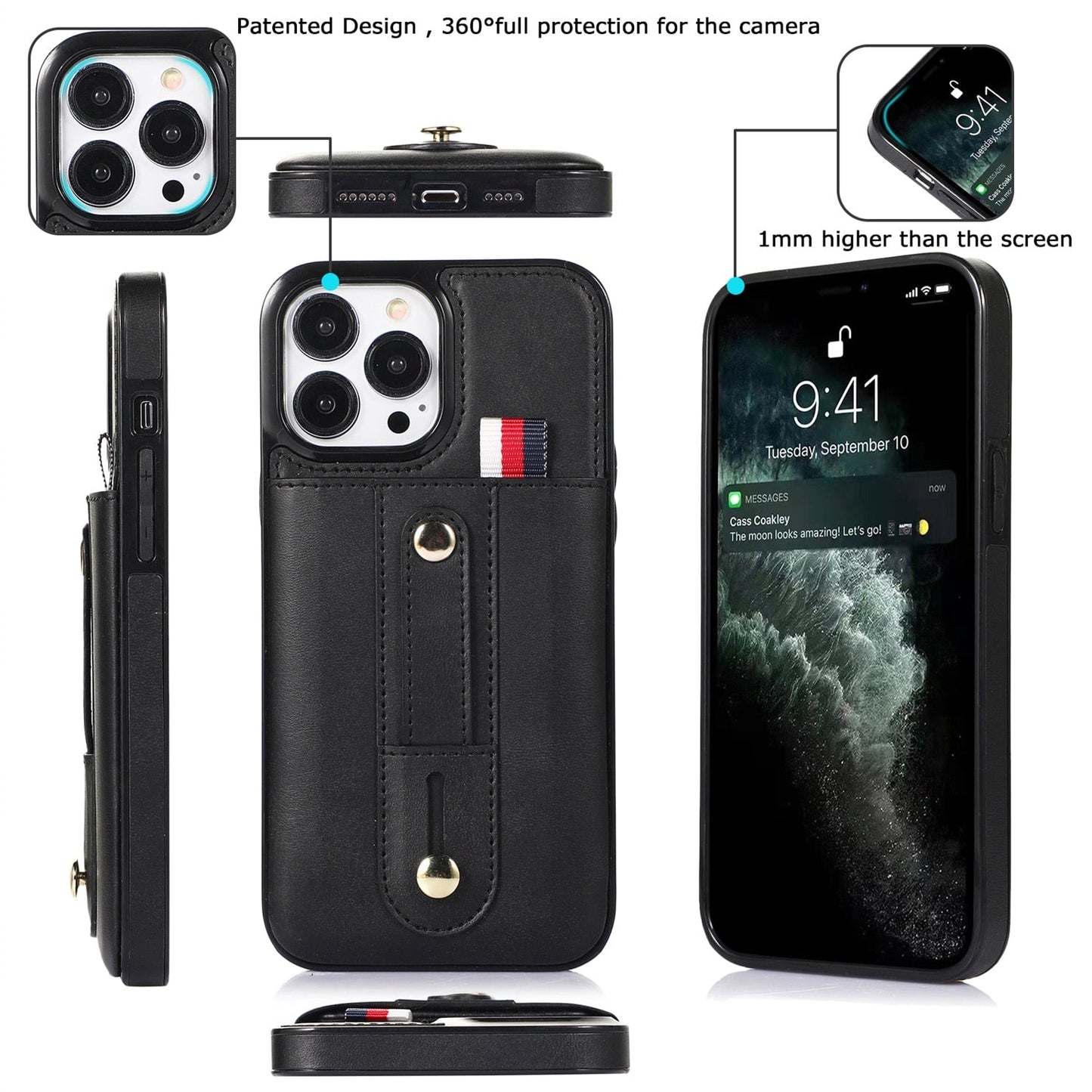 Ring & Stand Wallet Phone Case For iPhone
