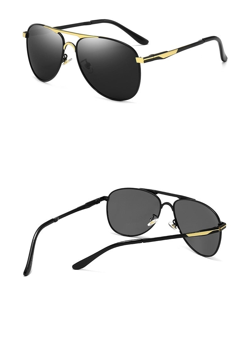 Luxury Pilot Polarized Metal Sunglasses