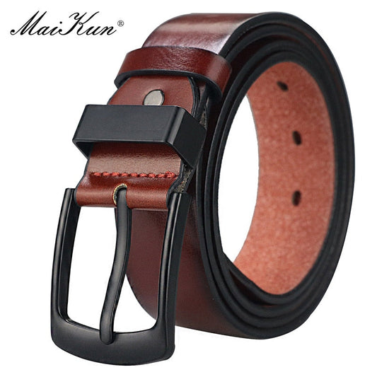 Vintage Black Pin Buckle Casual Leather Belt