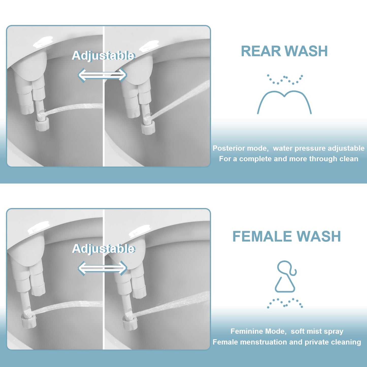 Multi Functional Ultra-Slim Dual Nozzle Bidet