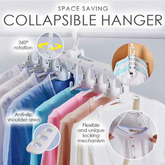 8 in 1 Space Saving Collapsible Hanger - Indigo-Temple