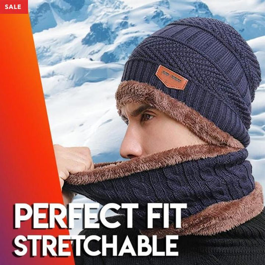 WindWarrior™ Wool Hat and Scarf Winter Set - Indigo-Temple
