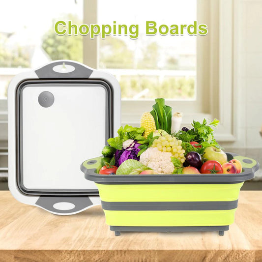 Foldable 2 in 1 Silicone Cutting Board & tub