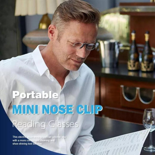 Rimless Nose Clip Pocket Reading Glasses