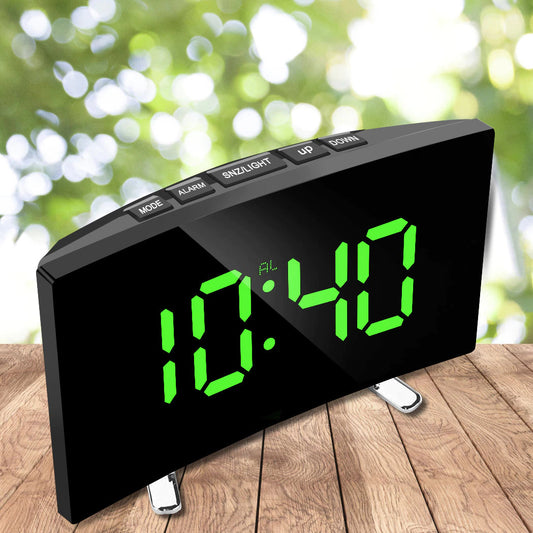 Digital Curved Mirror Smart Alarm Clock