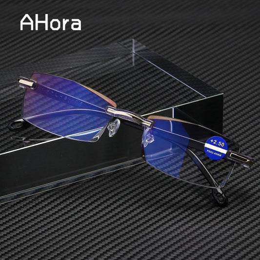 AHora™ Unisex Anti Blue Light Rimless Prescription Reading Glasses