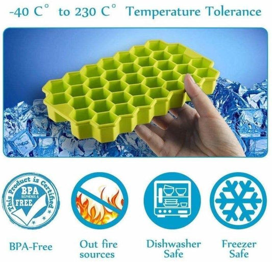 Honeycomb™ BPA-Free Silicone Ice Cube Tray With Lid ***2 pcs set***