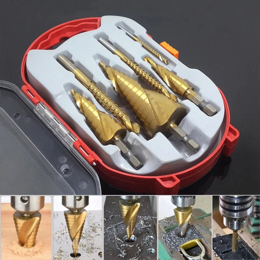 Titanium Step Drill Bit Saw Plating Set (6pcs)